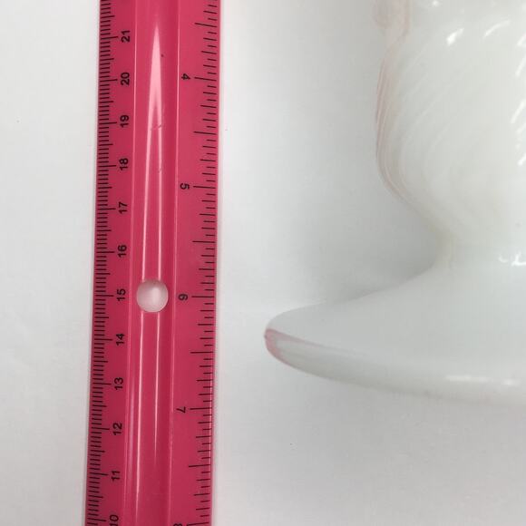 Vintage MILK GLASS Vase Footed Octagon Flared Top Raised Grapevine Pattern - Picture 6 of 10